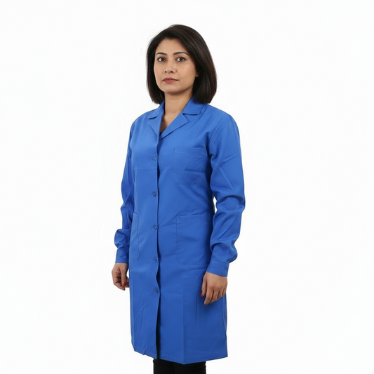 Camice da Lavoro Donna Manica Lunga Blu Royal, Made in Italy – COD: 7104
