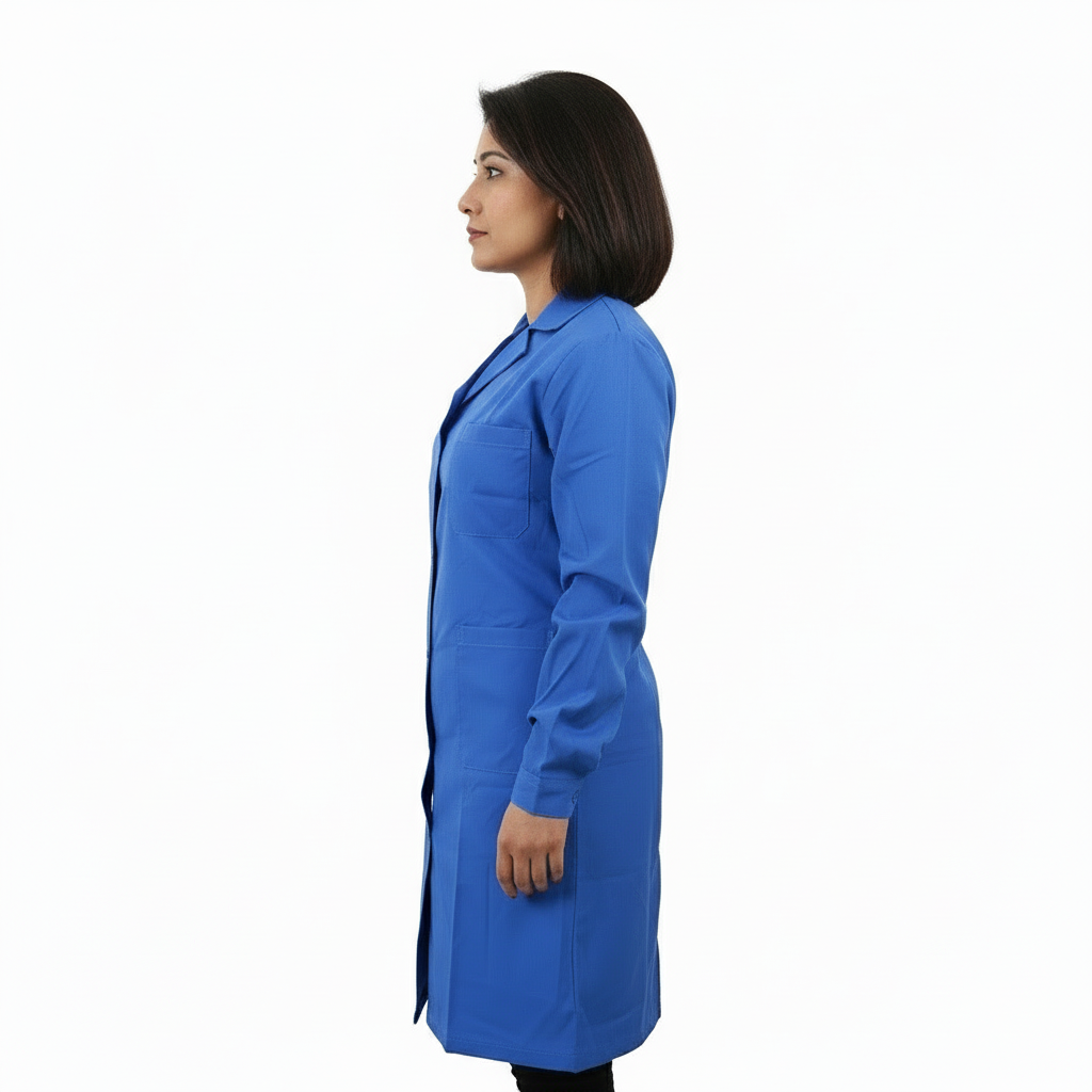 camice da lavoro donna,ml lungo "blu royal" Cod:7104