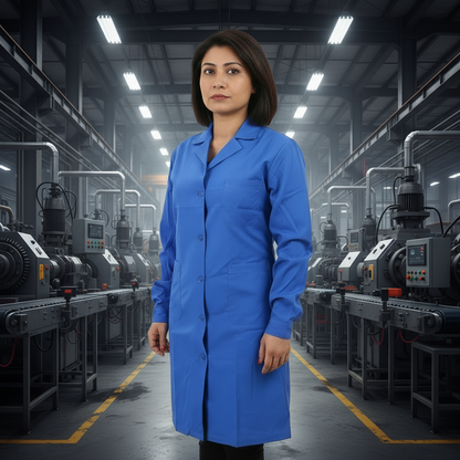 camice da lavoro donna,ml lungo "blu royal" Cod:7104