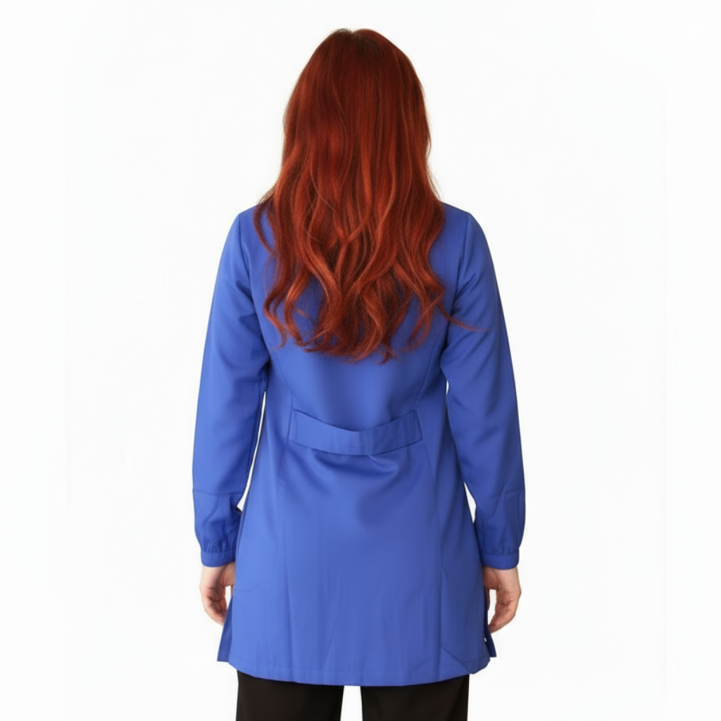 camice da lavoro,casacca donna corto ml "blu royal" con profilo cod: 6923