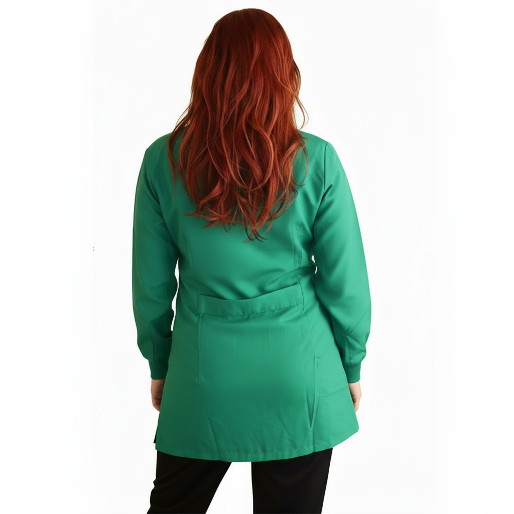 Camice da lavoro donna,casacca verde con profilo ML cod: 7722