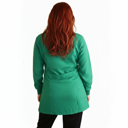 Camice da lavoro donna,casacca verde con profilo ML cod: 7722