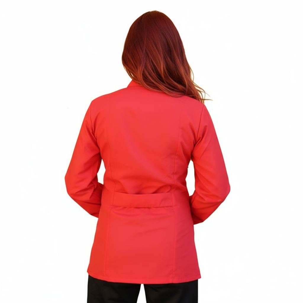 Camice da lavoro,casacca zip "rosso" ML Cod:1606