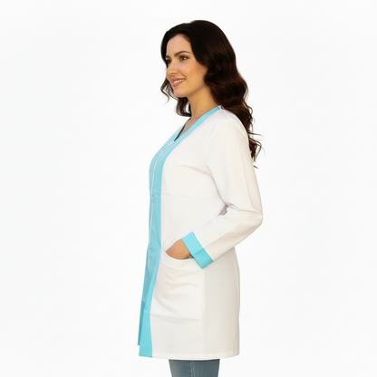 Casacca zip Manica lunga bicolore "CELESTE" Cod: 2306