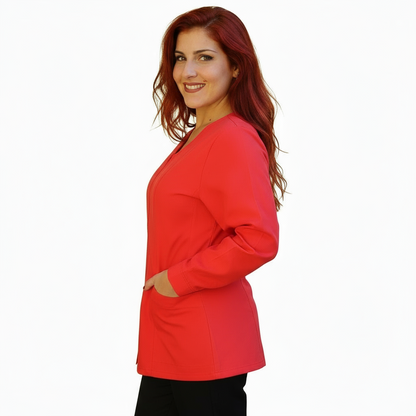 Camice da lavoro,casacca zip "rosso" ML Cod:1606