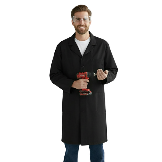 Camice da Lavoro Multiuso Uomo Nero, Bottoni, Cotone Made in Italy – COD: 2211