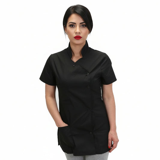 Camice da Lavoro Donna Slim Nero Mezza Manica Mod. Londinese – COD: 6909