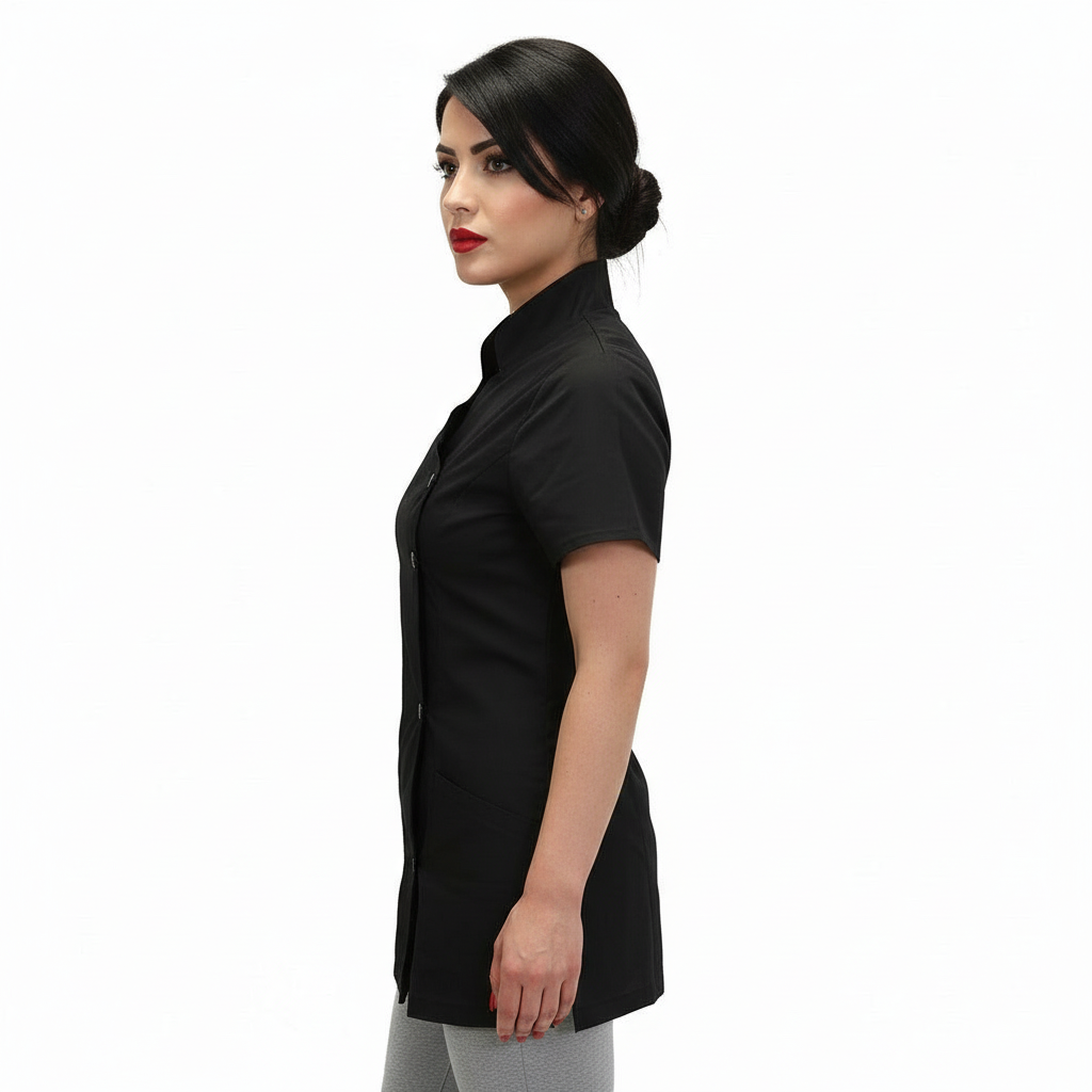 Camice da Lavoro Donna Slim Nero Mezza Manica Mod. Londinese – COD: 6909