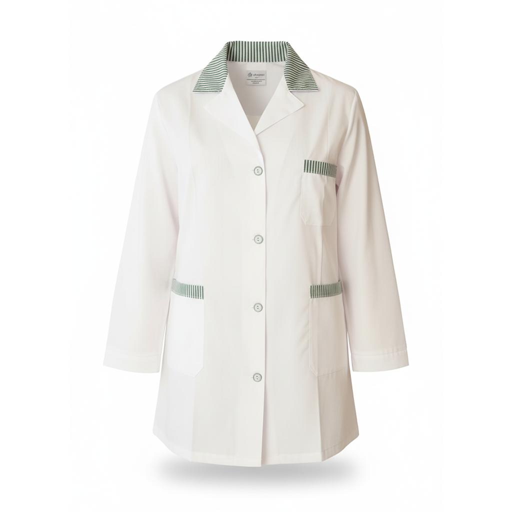 Camice da lavoro donna,inserto verde,cod:2110