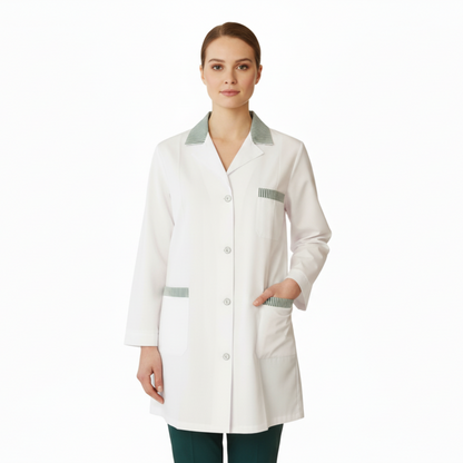 Camice da lavoro donna,inserto verde,cod:2110