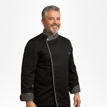 Giacca da Chef Cook Nera, Bottoni Automatici, Polycotton Made in Italy – COD: 7760
