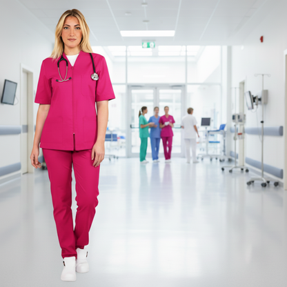 Divisa da Lavoro Completa Donna Zip Fuchsia Mezza Manica – COD: 1507