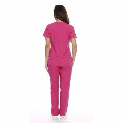 Divisa da lavoro,completa,da donna,scollo  V "Fuchsia" cod: 8347