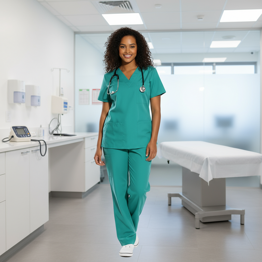 Divisa da lavoro,completa,unisex,scollo V "verde" cod: 1712