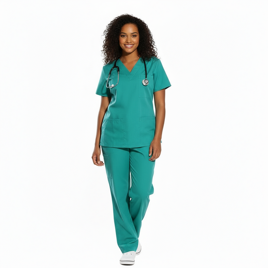 Divisa da Lavoro Completa Unisex Scollo V Verde Mezza Manica – COD: 1712
