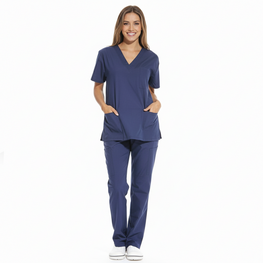 Divisa Ospedaliera Unisex S.A.S. Blu Scuro Manica Corta – COD: SAS 2404
