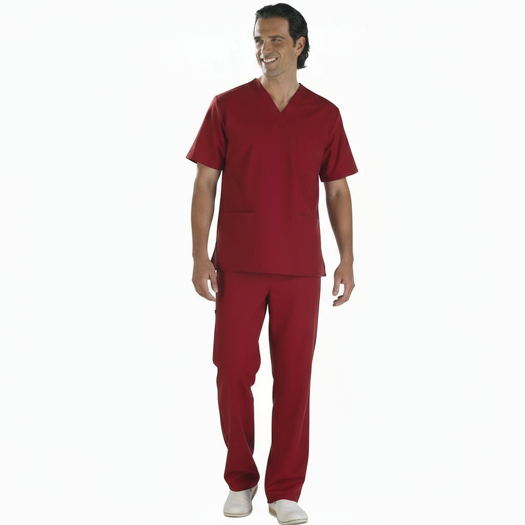 Divisa da lavoro collo V "bordeaux" cod: 050520