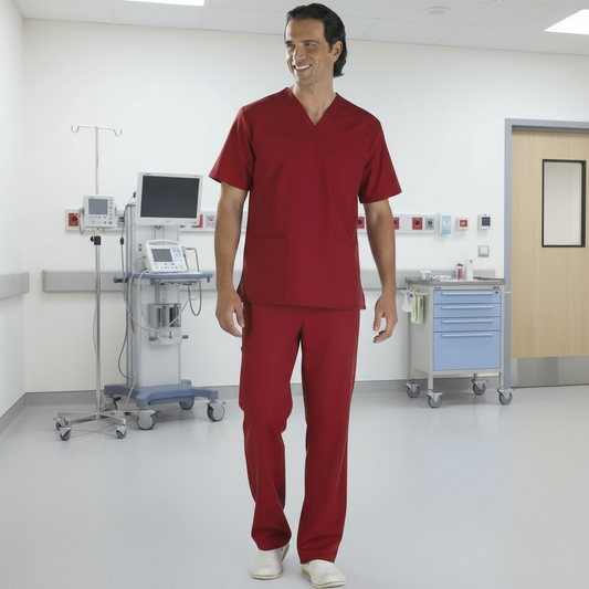 Divisa da lavoro collo V "bordeaux" cod: 050520