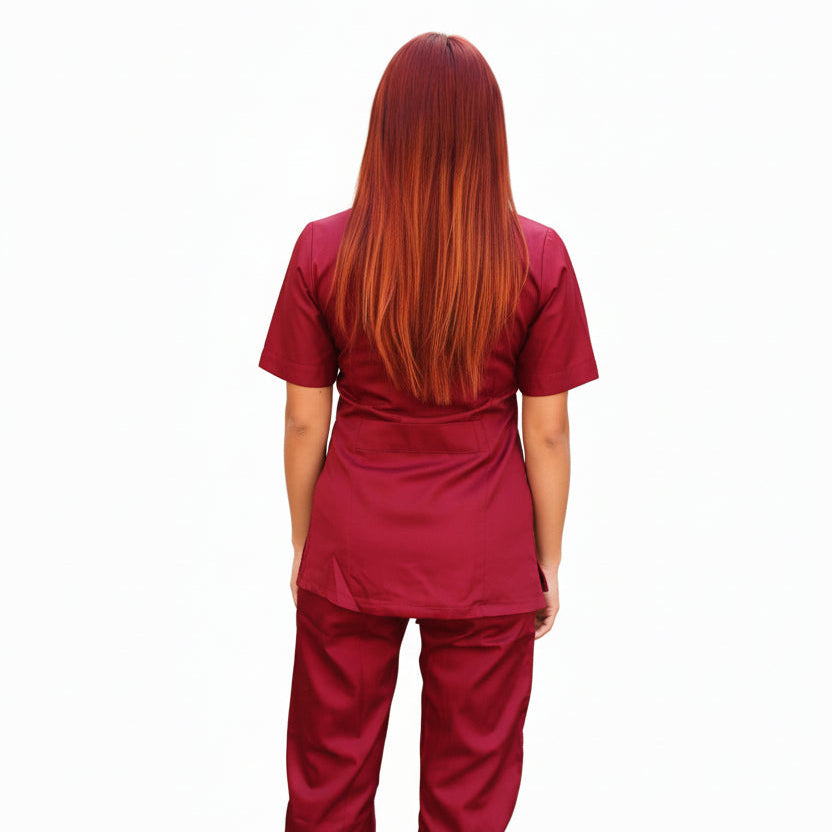 Divisa da Lavoro Donna Zip Bordeaux Mezza Manica – COD: 8361