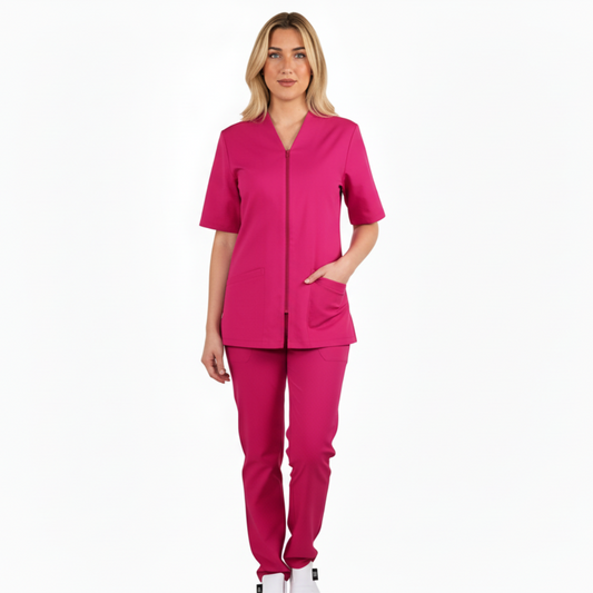 Divisa da Lavoro Completa Donna Zip Fuchsia Mezza Manica – COD: 1507