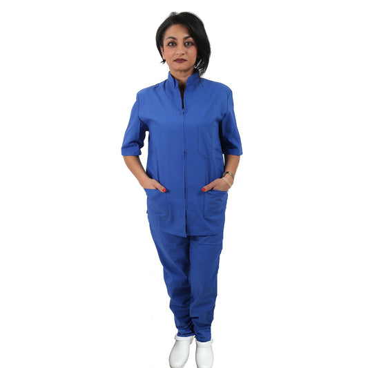 Divisa da lavoro,unisex, zip collo coreano "colore blu royal" cod: 1912