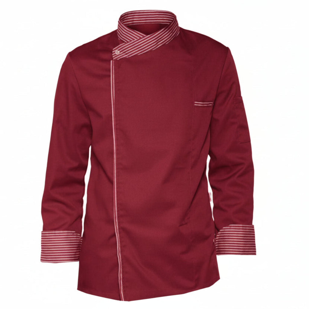Giacca da Chef Cook Bordeaux, Bottoni Automatici, Polycotton Made in Italy – COD: 7753