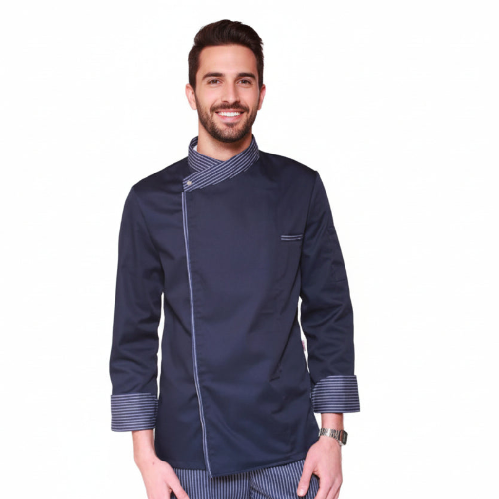 Giacca da Chef Cook Blu, Bottoni Automatici, Polycotton Made in Italy – COD: 7777