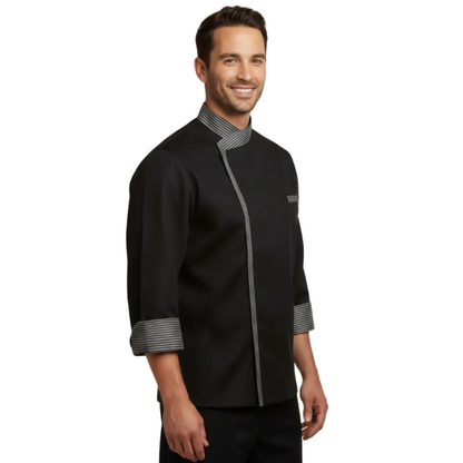 Giacca da Chef Cook Nera, Bottoni Automatici, Polycotton Made in Italy – COD: 7760