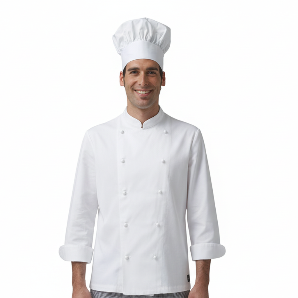 Giacca da Cuoco Master Bianco, Bottoni, 100% Cotone Made in Italy – COD: 7845