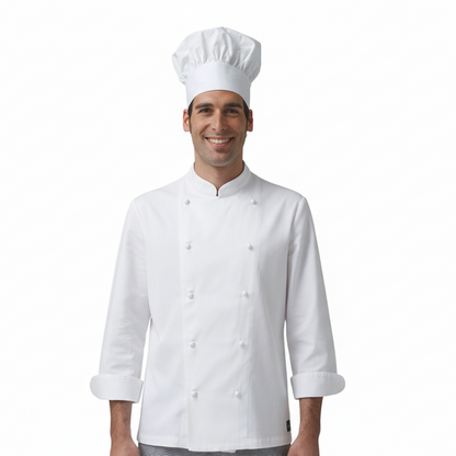 Giacca da Cuoco Master Bianco, Bottoni, 100% Cotone Made in Italy – COD: 7845