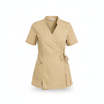Casacca da lavoro donna beige cod. 7002 - vista frontale