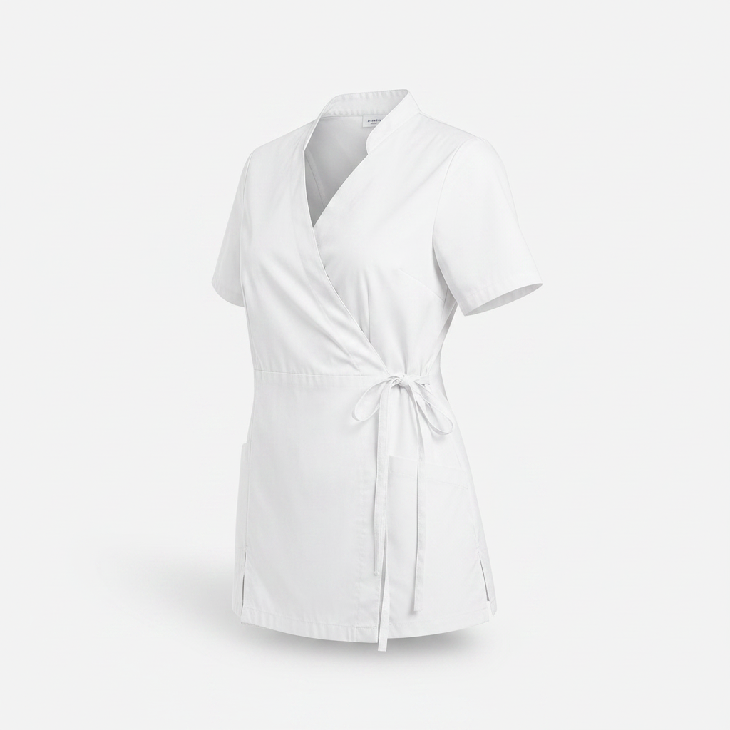 Casacca da lavoro donna bianca cod. 7003 - vista di lato