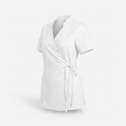 Casacca da lavoro donna bianca cod. 7003 - vista di lato