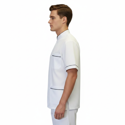 Camice da lavoro uomo bianco con zip profilo - AJM Store