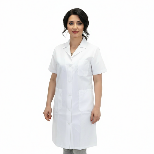 Camice da Lavoro Donna Bianco Mezza Manica – COD: 2204