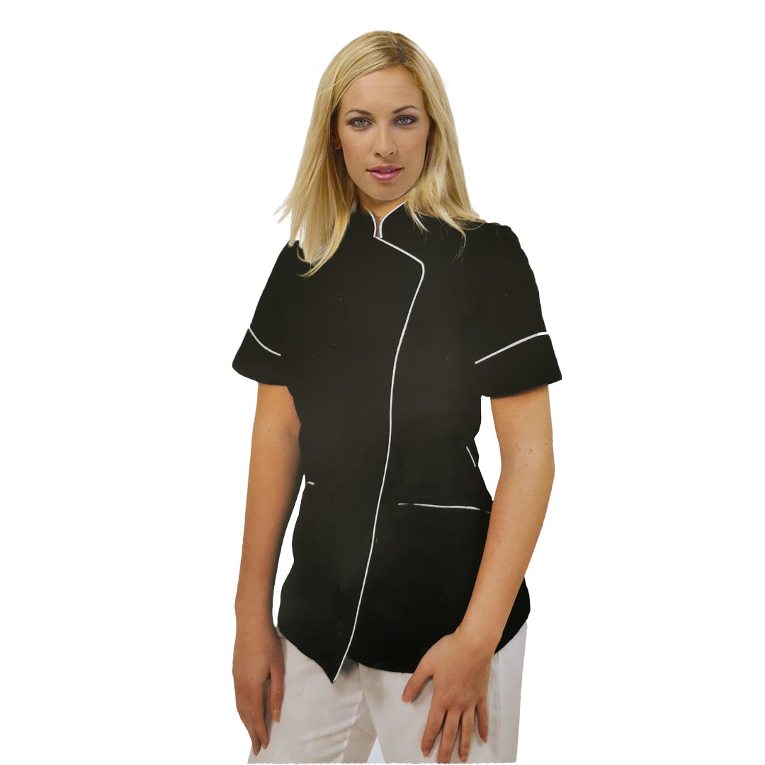 Camice,casacca da lavoro SLIM-FIT,per estetista,parrucchiera, cuoca"nero" cod: 1312