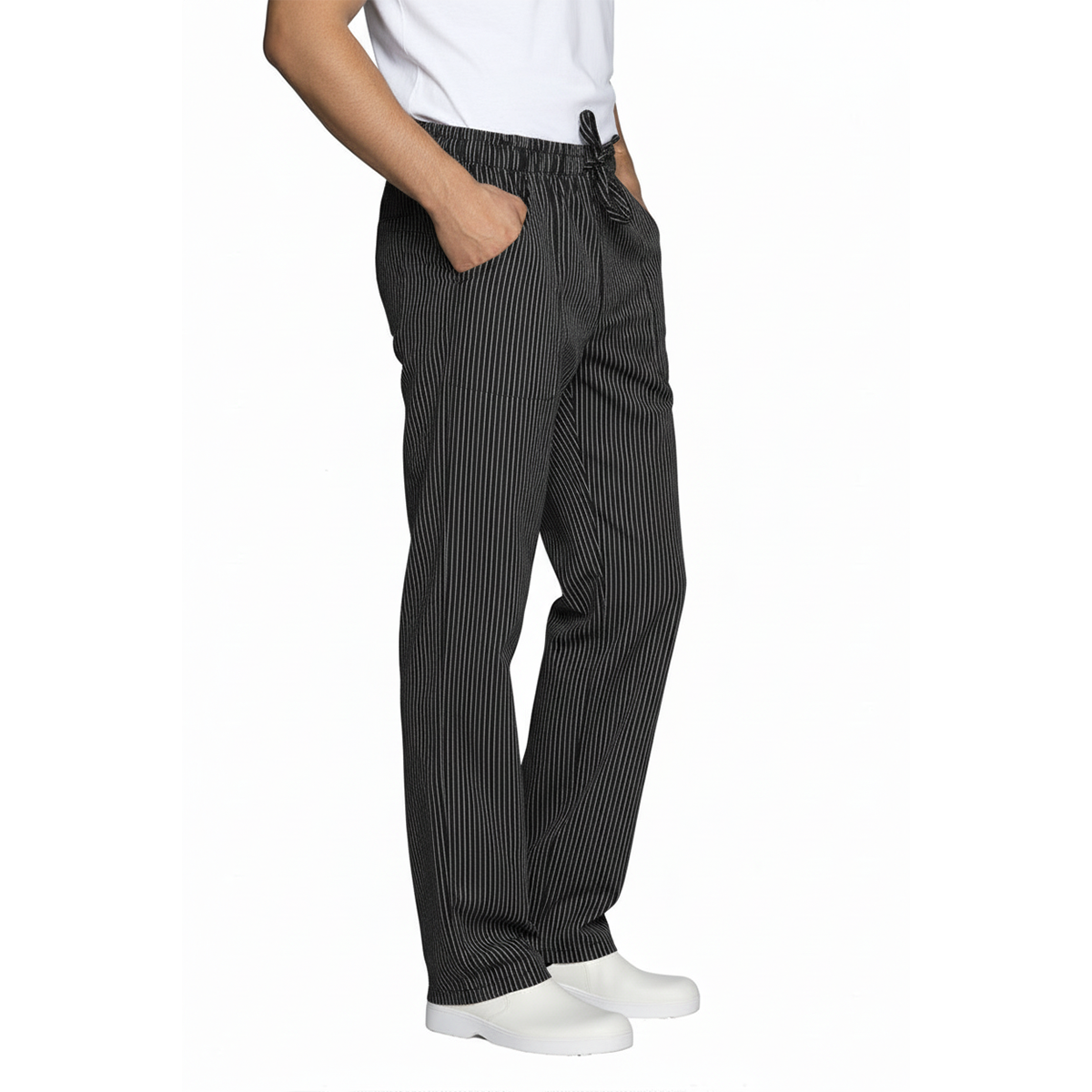 Pantaloni da cuoco regular-fit "nero gessato" cod:8944