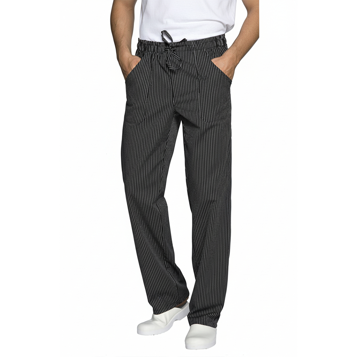 Pantaloni da cuoco regular-fit "nero gessato" cod:8944