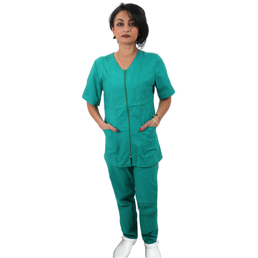 Divisa da lavoro con zip verde cod: 8323