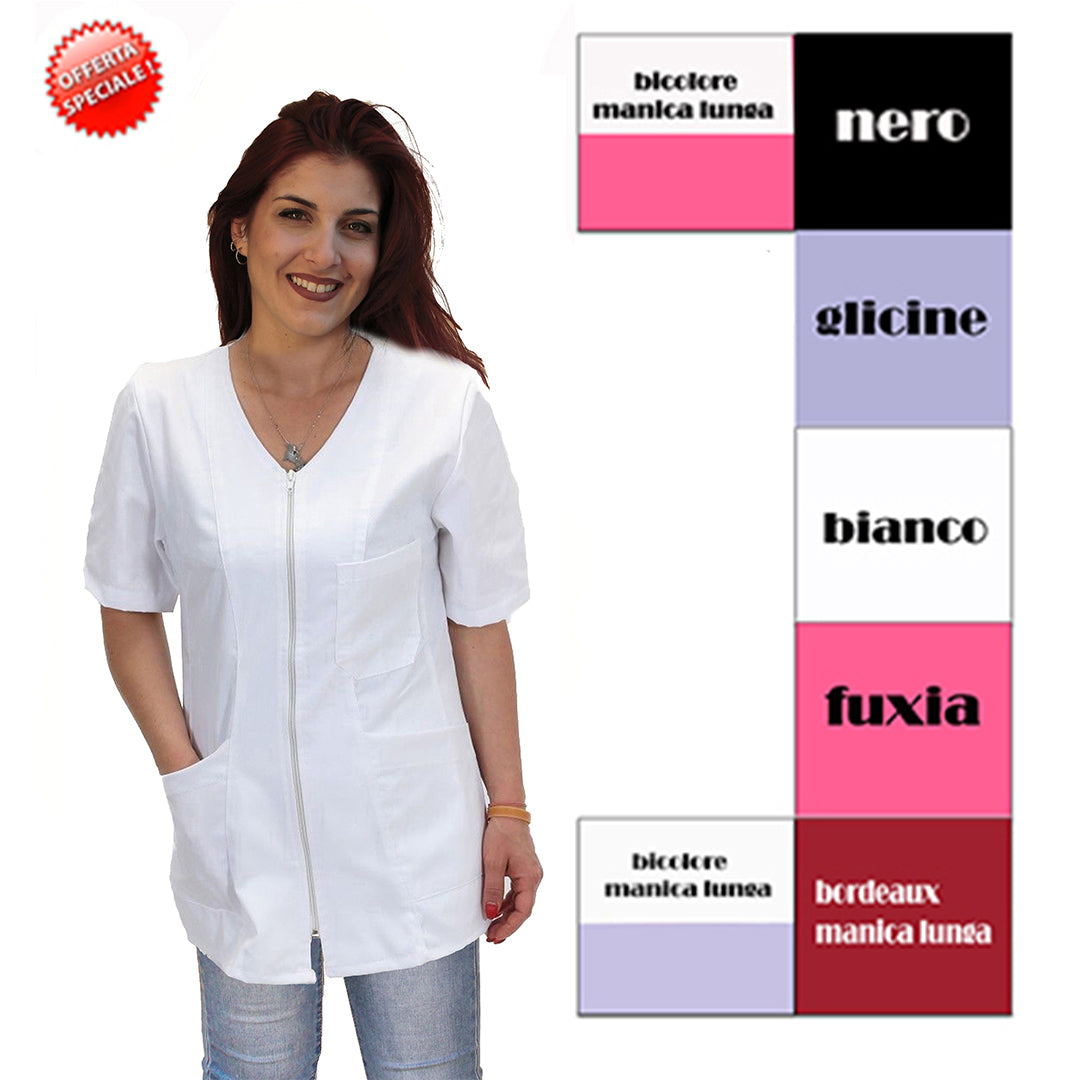 Camici da lavoro donna,casacche con zip cod: 1405