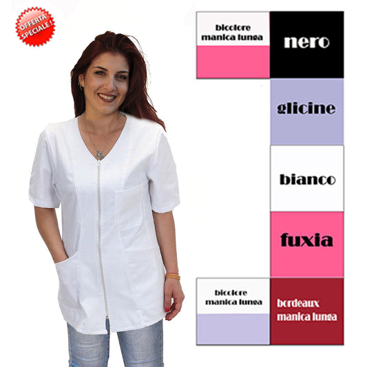 Camici da lavoro donna,casacche con zip cod: 1405