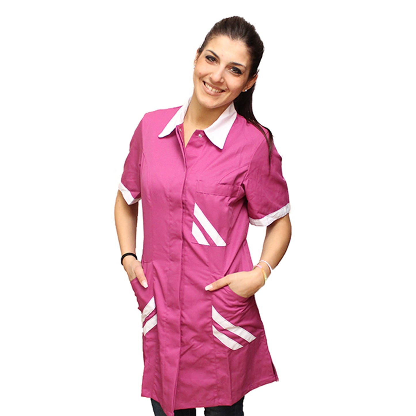 Camice da lavoro donna,casacca slim, "Fuchsia  Cod:7524